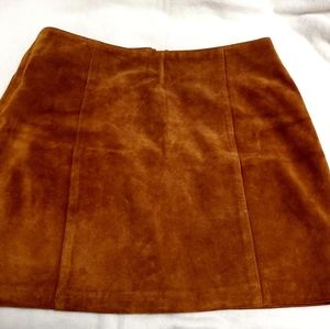Leather mini skirt